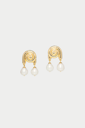 Spiralis Earrings, Pearl