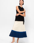 Roma Skirt, Off-White / Blue / Black
