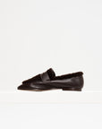 Calfskin & Shearling Essenziale Loafer, Chocolate