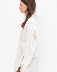 View - Silk Boxy Shirt, Ecru & Black