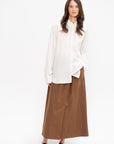 View - Silk Boxy Shirt, Ecru & Black