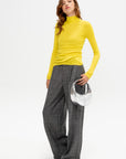 Ribbed Lupetto Sweater, Yellow