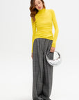Ribbed Lupetto Sweater, Yellow