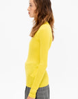 Ribbed Lupetto Sweater, Yellow
