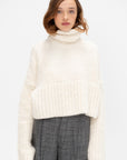 Teddy High Neck Sweater, Ivory