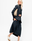 Menswear Nylon Asymmetrical Balloon Skirt - Short, Navy Multi