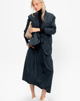 Menswear Nylon Asymmetrical Balloon Skirt - Short, Navy Multi
