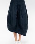 Menswear Nylon Asymmetrical Balloon Skirt - Short, Navy Multi