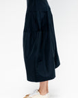 Menswear Nylon Asymmetrical Balloon Skirt - Short, Navy Multi