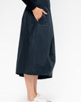 Menswear Nylon Asymmetrical Balloon Skirt - Short, Navy Multi