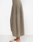 TIBI - Nylon Asymmetrical Balloon Skirt, Dark Taupe