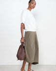 TIBI - Nylon Asymmetrical Balloon Skirt, Dark Taupe
