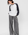 Perfect Sculpted Baseball T-Shirt, Black & White Multi