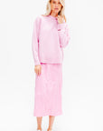 Boiled Wool Crewneck Easy Pullover, Pink