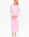 Boiled Wool Crewneck Easy Pullover, Pink