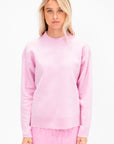 Boiled Wool Crewneck Easy Pullover, Pink