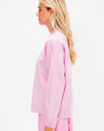 Boiled Wool Crewneck Easy Pullover, Pink