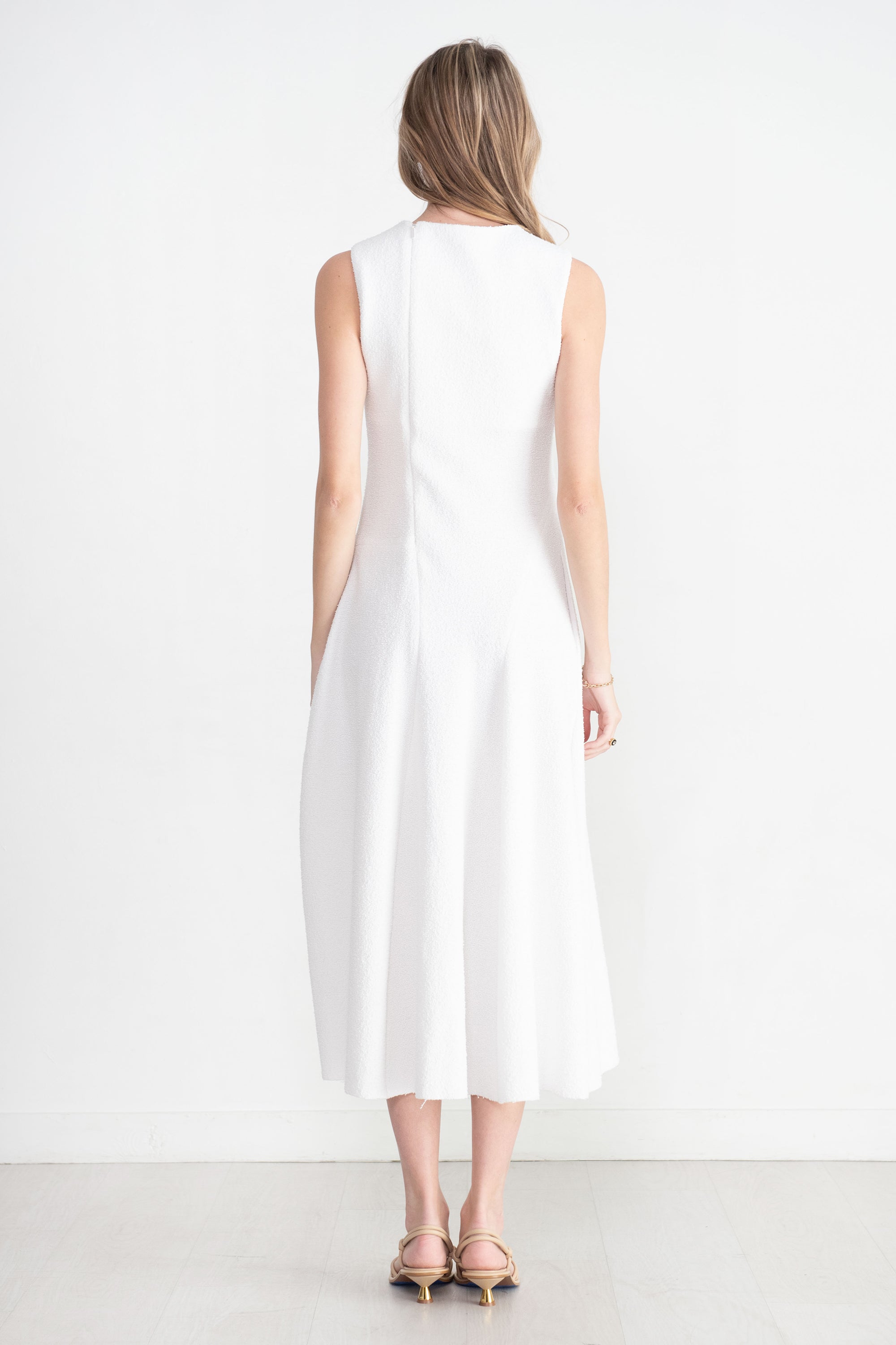 TIBI - Boucle Knit Sculpted Dress, White