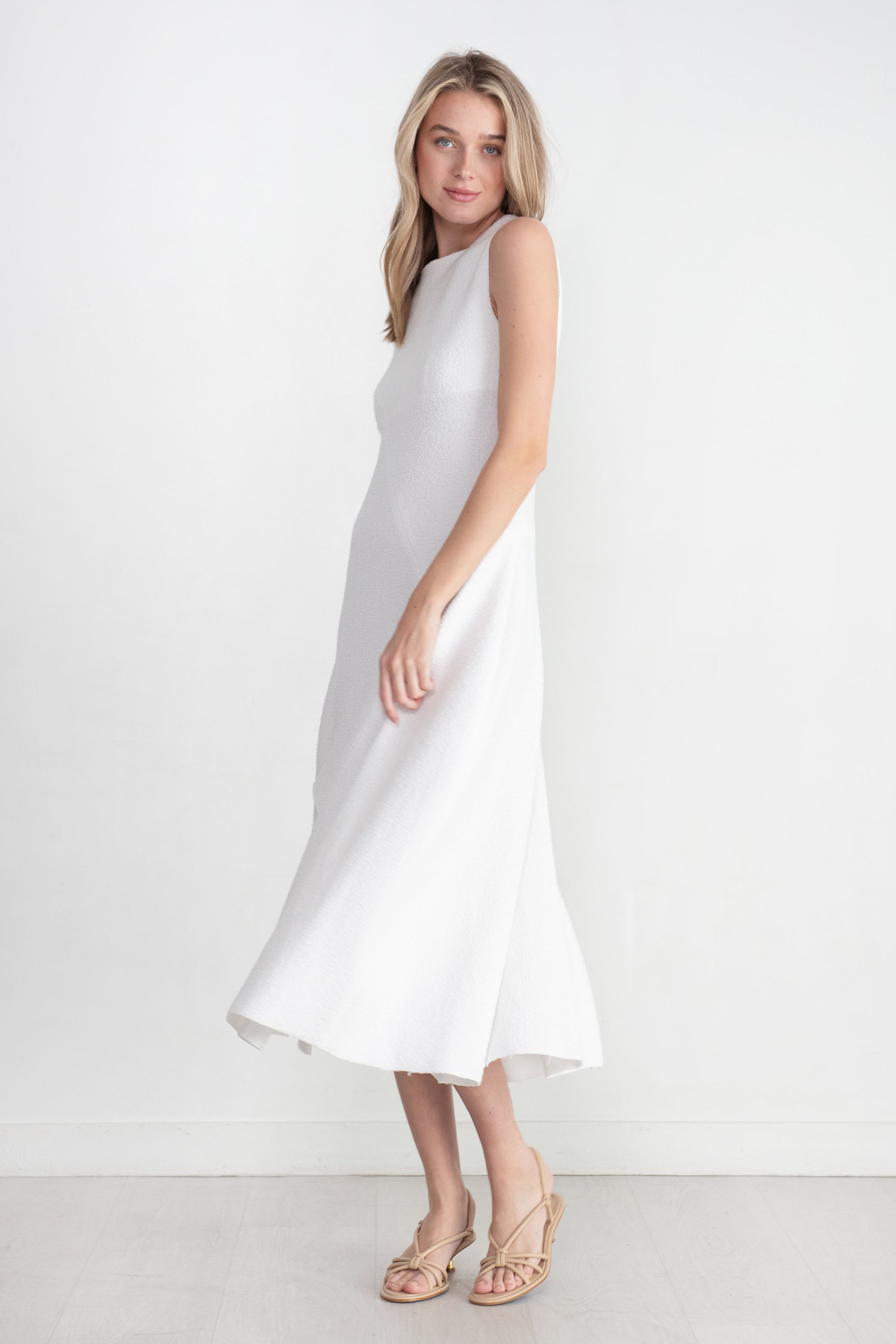 TIBI - Boucle Knit Sculpted Dress, White