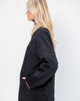 Lotte Nylon Carcoat With Removable Sherpa Collar, Black