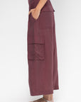 Silk Voile Cargo Triple Pleat Pant - Short, Light Mulberry