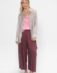 Silk Voile Cargo Triple Pleat Pant - Short, Light Mulberry
