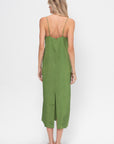 Summer Acetate Crinkle Slip Dress, Chartreuse