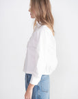 TIBI - Chino Holly Bracelet Sleeve Shirt, White