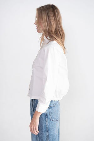 TIBI - Chino Holly Bracelet Sleeve Shirt, White