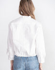 TIBI - Chino Holly Bracelet Sleeve Shirt, White