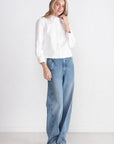 TIBI - Chino Holly Bracelet Sleeve Shirt, White