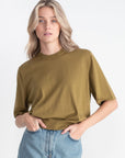 TIBI - Super Fine Gauge Perfect Short Sleeve Men's Pullover, Dark Hazel