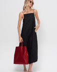 Tech Swiss Dot Square Neck Cami Dress, Black