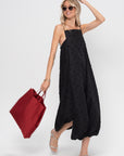 Tech Swiss Dot Square Neck Cami Dress, Black