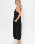 Tech Swiss Dot Square Neck Cami Dress, Black