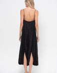 Tech Swiss Dot Square Neck Cami Dress, Black