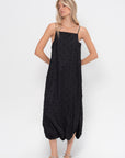 Tech Swiss Dot Square Neck Cami Dress, Black