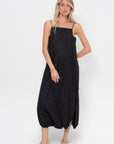 Tech Swiss Dot Square Neck Cami Dress, Black