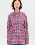 Flannel Menswear Shirting Oversized Shirt, Red Multi