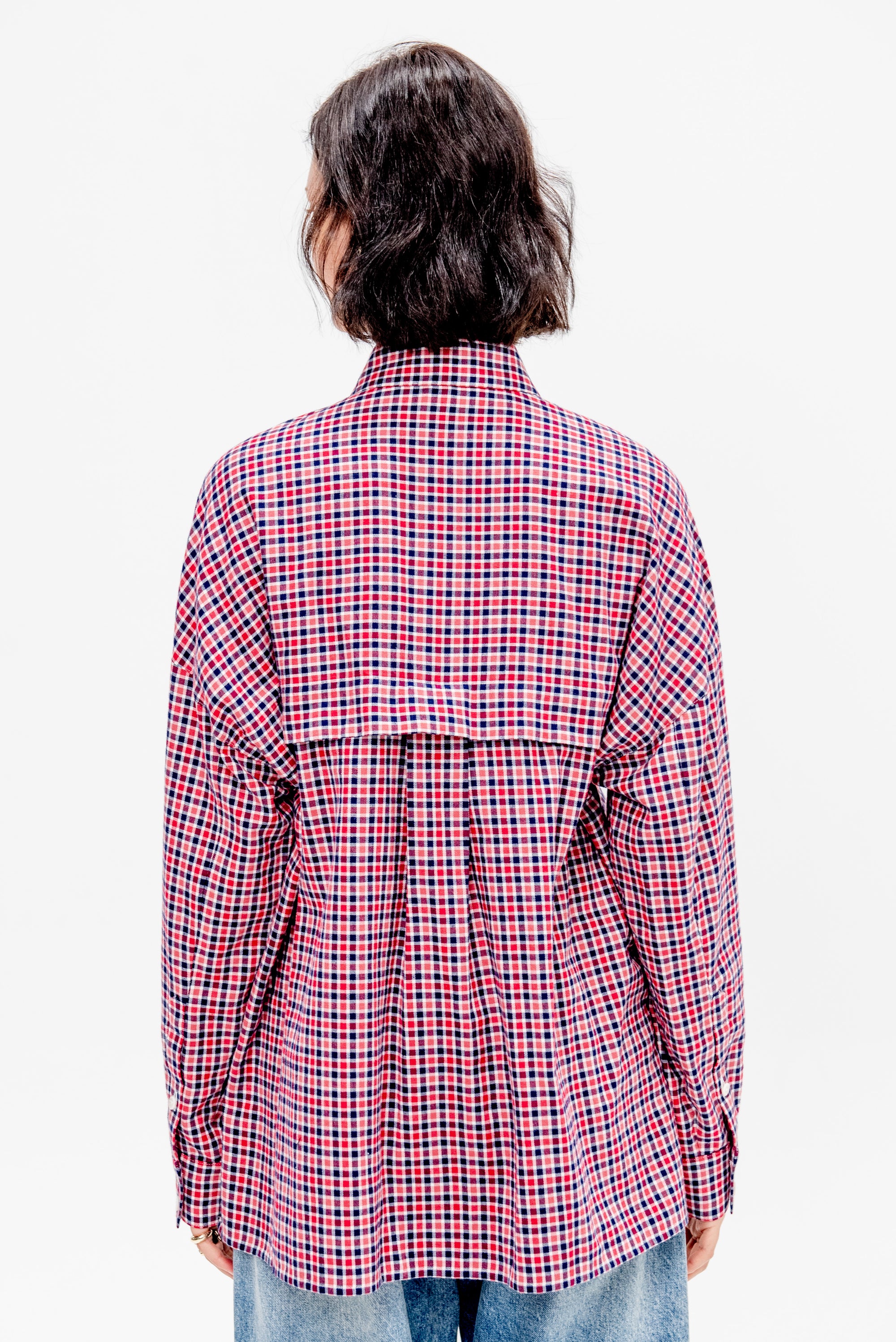 Flannel Menswear Shirting Oversized Shirt, Red Multi