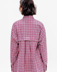 Flannel Menswear Shirting Oversized Shirt, Red Multi