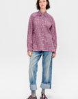 Flannel Menswear Shirting Oversized Shirt, Red Multi