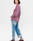 Flannel Menswear Shirting Oversized Shirt, Red Multi
