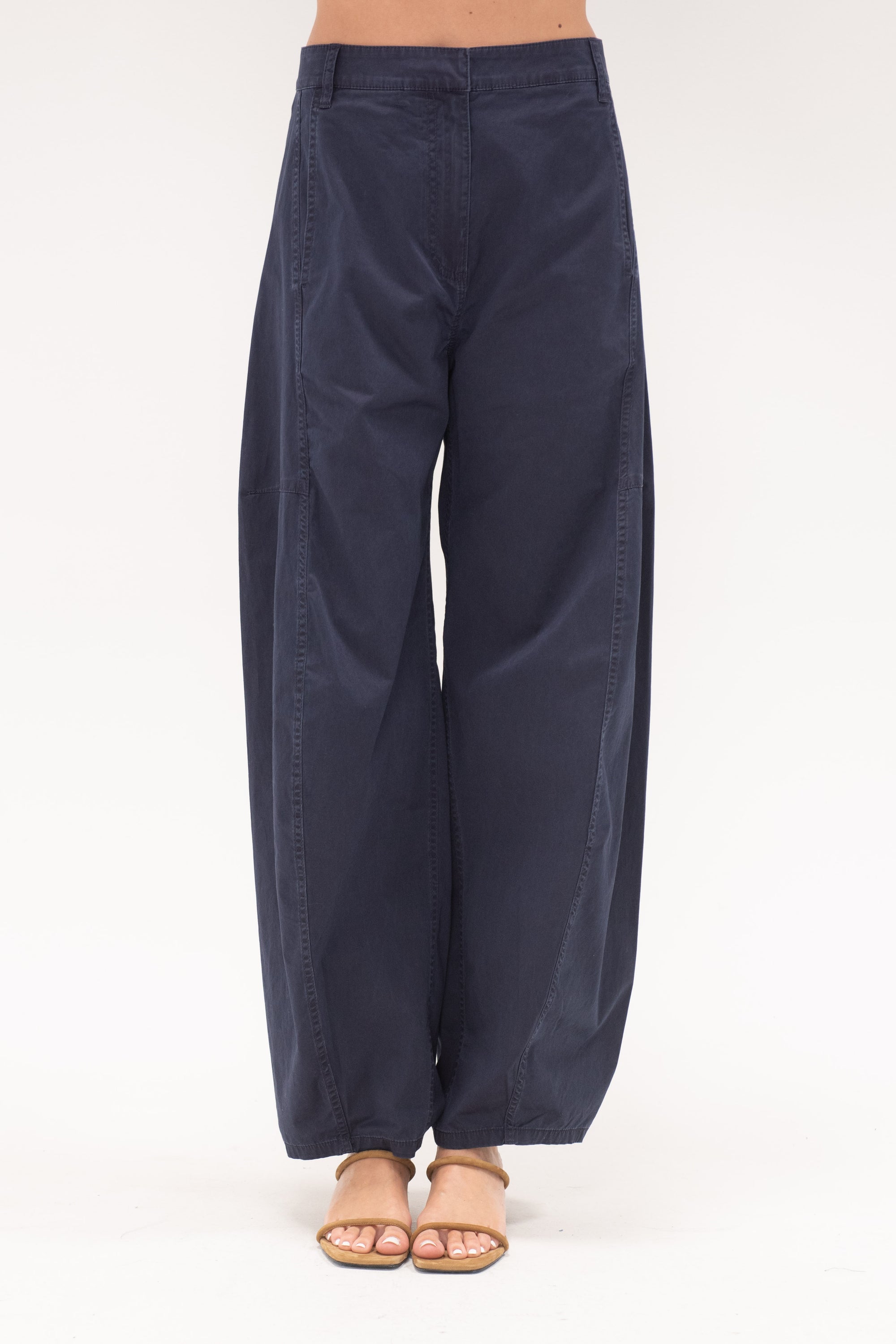 TIBI - Garment Dyed Silky Cotton Sid Pant, Navy