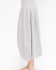 Garment Dyed Silky Cotton Asymmetrical Balloon Skirt - Short, Grey