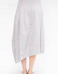 Garment Dyed Silky Cotton Asymmetrical Balloon Skirt - Short, Grey
