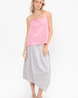 Garment Dyed Silky Cotton Asymmetrical Balloon Skirt - Short, Grey
