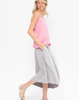 Garment Dyed Silky Cotton Asymmetrical Balloon Skirt - Short, Grey