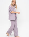 Garment Dyed Seersucker Liam Blazer, Mauve Multi