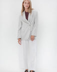 TIBI - Drapey Suiting Liam Blazer,	Stone